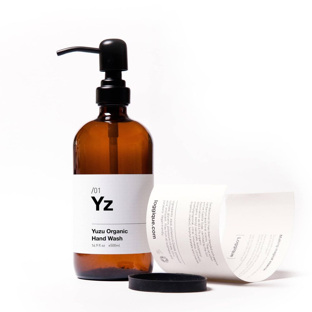 Yz/01 Yuzu Organic Hand Wash 500ml (Glass Bottle with Metal Pump)